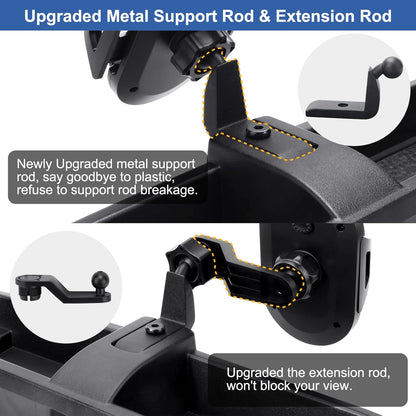 Upgraded Phone Mount for 2018 2019 2020 2021 2022 2023 Jeep Wrangler JL JLU & Gladiator JT, Multi-Mount Phone Holder Dash Tray System Kit with Extension Arm Metal Rod Don't for Oil-Electric 4xe