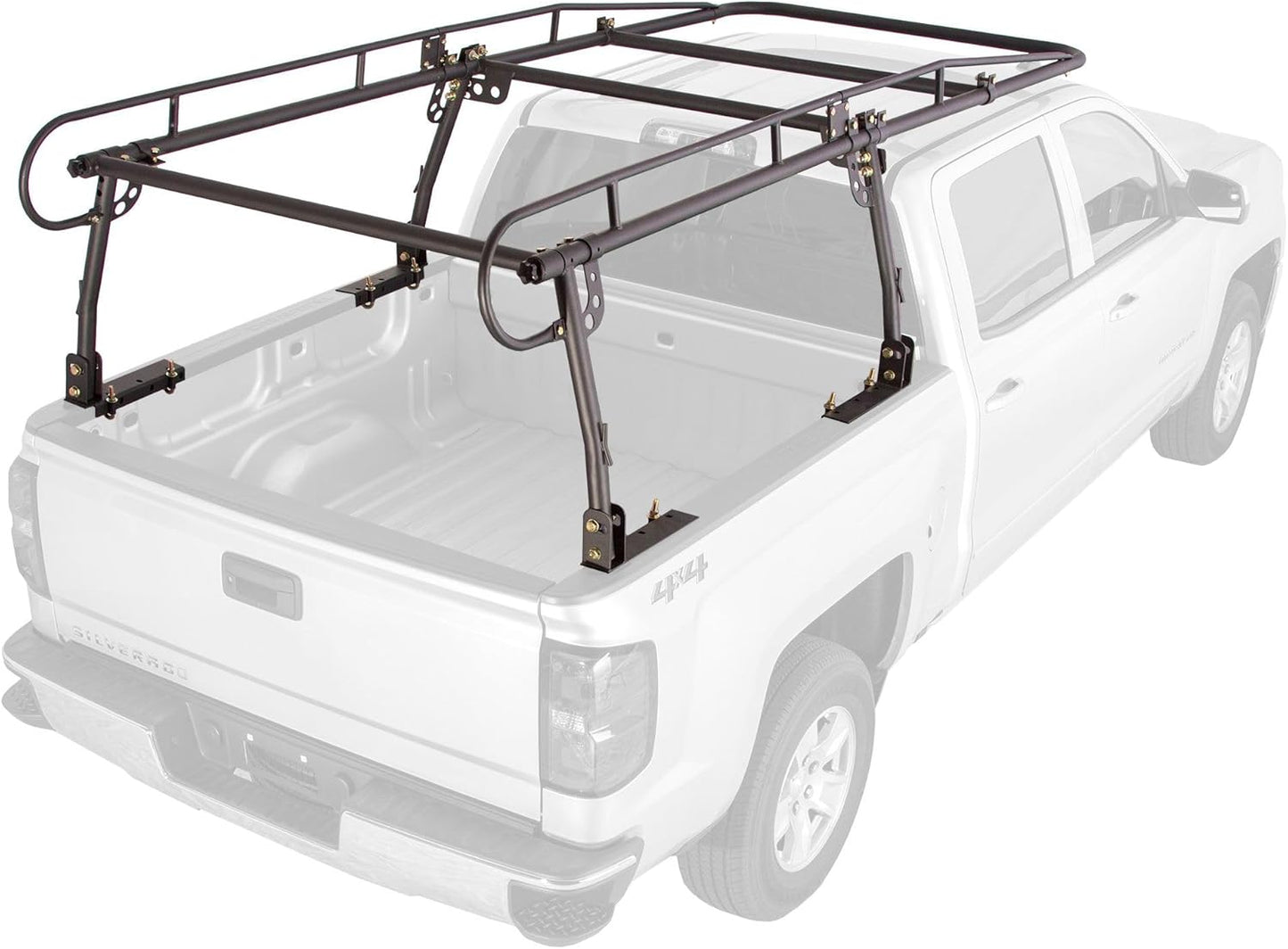 Over-Cab Truck Rack - 800 lb Capacity, Adjustable 49"-64", No-Drill Clamp-On Steel