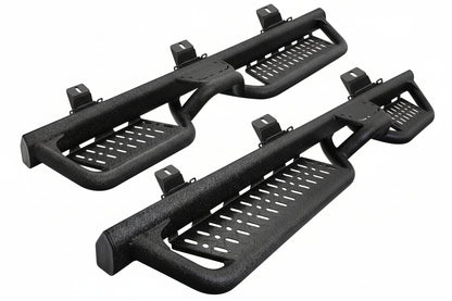 Black Running Boards for 2018-2026 Jeep Wrangler JL 4-Door