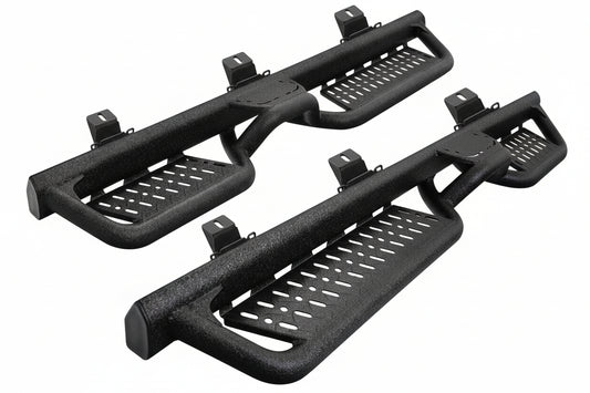Black Running Boards for 2018-2026 Jeep Wrangler JL 4-Door