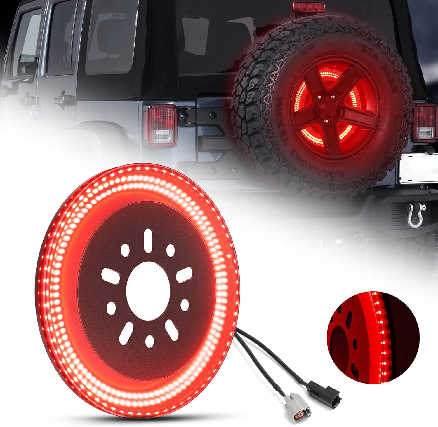 3-Side Spare Tire Brake Light, 400PCs LED Wheel Light - OHMU