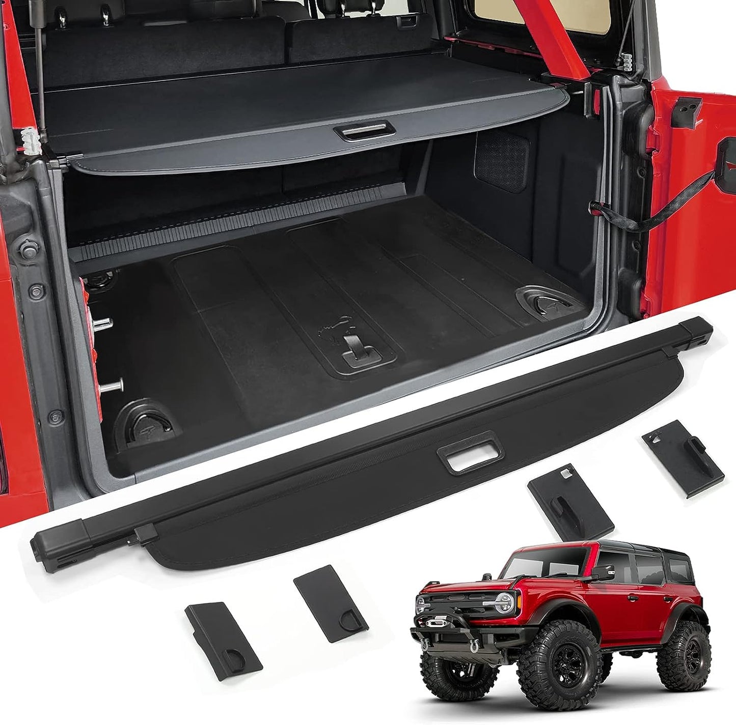Trunk Cargo Cover for Ford Bronco Accessories 2021 2022 2023 4-Door
