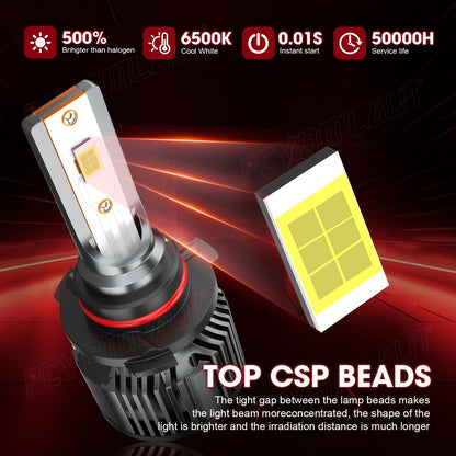 Compatible For DODGE RAM 1500 2500 3500 2009-2018, 9005 High Beam H11 Low Beam 9145/9140/H10 Fog Light Bulbs, 6500K White, 500% Brightness with Cooling Fan, Plug and Play, Waterproof, Pack of 6