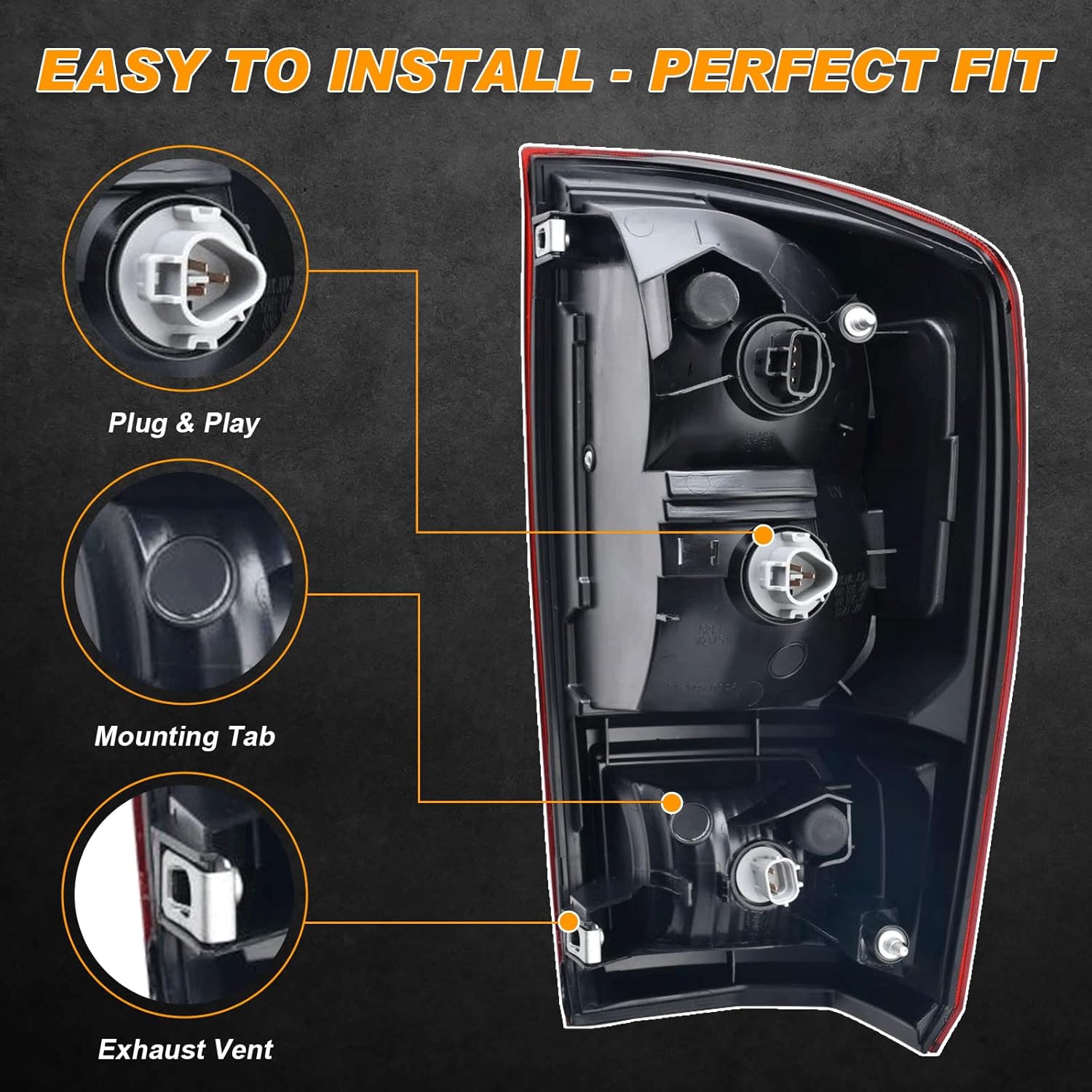 Nakuuly Tail Light Rear Lamp Compatible With 2016-2022 Toyota Tacoma Right Passenger Side Taillight Brake Signal Assembly with Bulb # ‎81550-04170