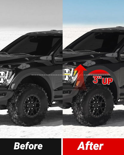 3" Front Leveling Spacers for 1994-2018 Ram 1500 2WD & 1994-2011 Ram 2500/3500 2WD (Black)