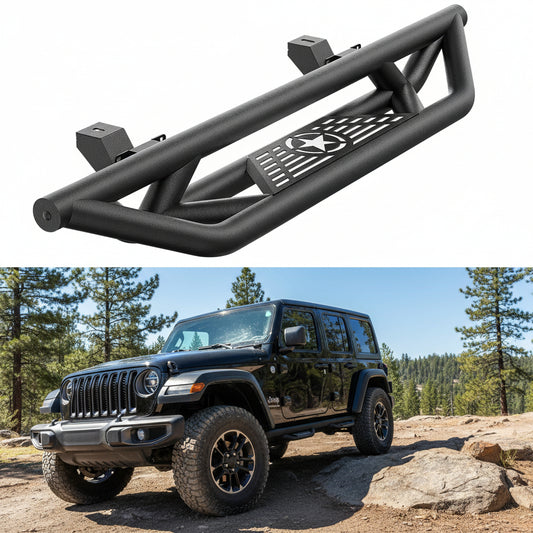 Drop Side Steps / Rock Sliders for 2018-2026 Jeep Wrangler JL 2-Door