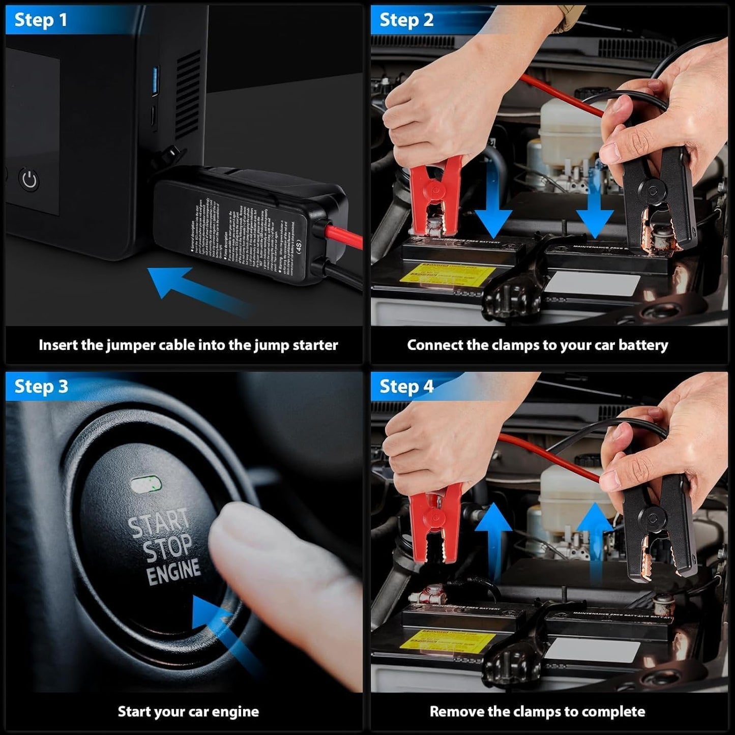 4000A Jump Starter with 150PSI Air Compressor - Fast Charge Power Bank for Cars/Trucks/SUVs