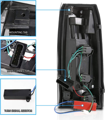 C-Type LED Tube Tail Lights Set For 1988-1999 Chevy GMC - OHMU