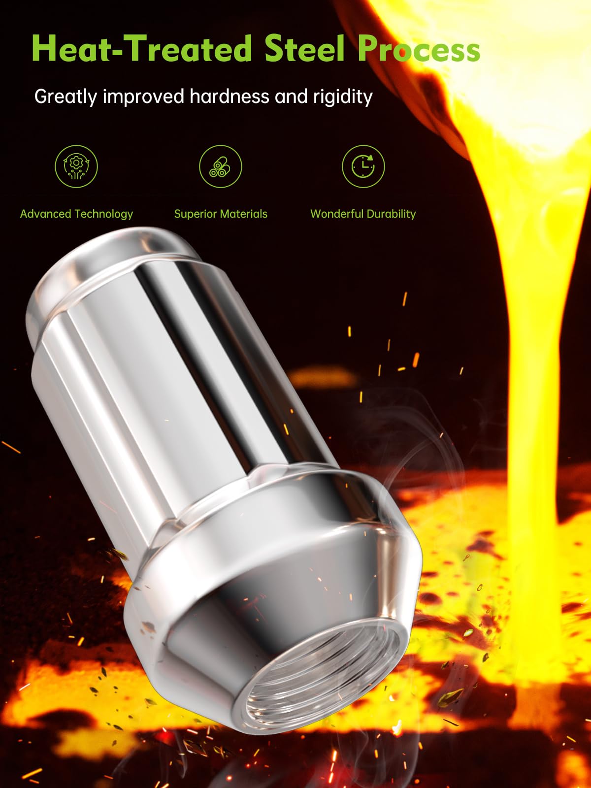 23PC Black Lug Nuts - Replacement for Jeep Wrangler JK, Liberty, Grand Cherokee