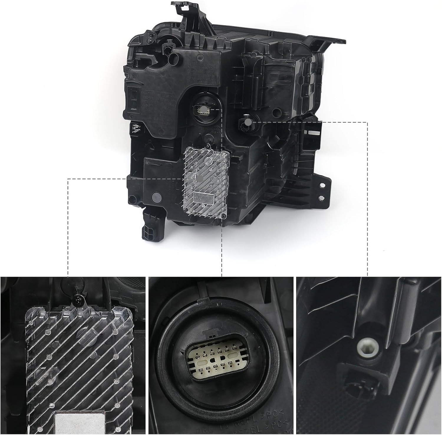 Huray LED Headlight for Chevy Silverado 1500 2022 2023 2024 ZR2 Model LED Head Lamp (Black, Driver Side (Left))