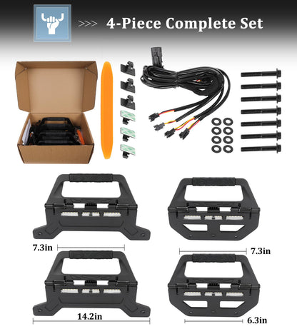 Wrangler JL JT Grab Handles with LED Lights, Aluminum, Bolt-In
