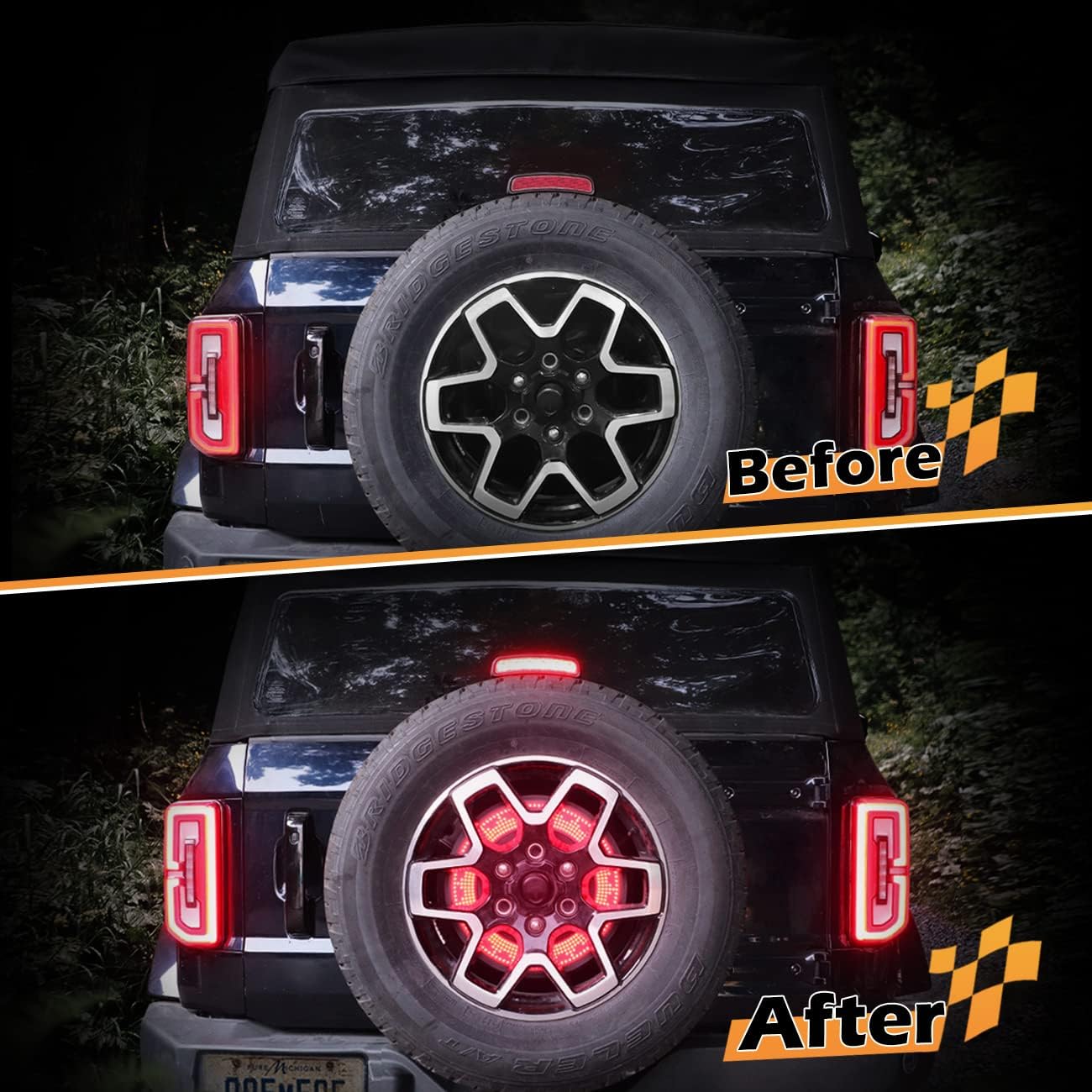 Spare Tire Brake Lights Compatible with 2021-2023 Ford Bronco