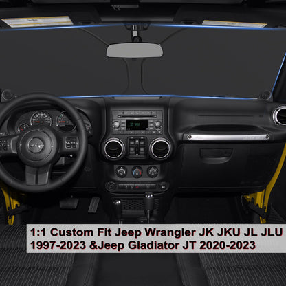 American Flag Windshield Sun Shade for Jeep Wrangler & Gladiator (4-Layer Coating with Pouch)