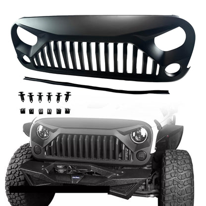 JK Wrangler Front Bumper Grille, Matte Black