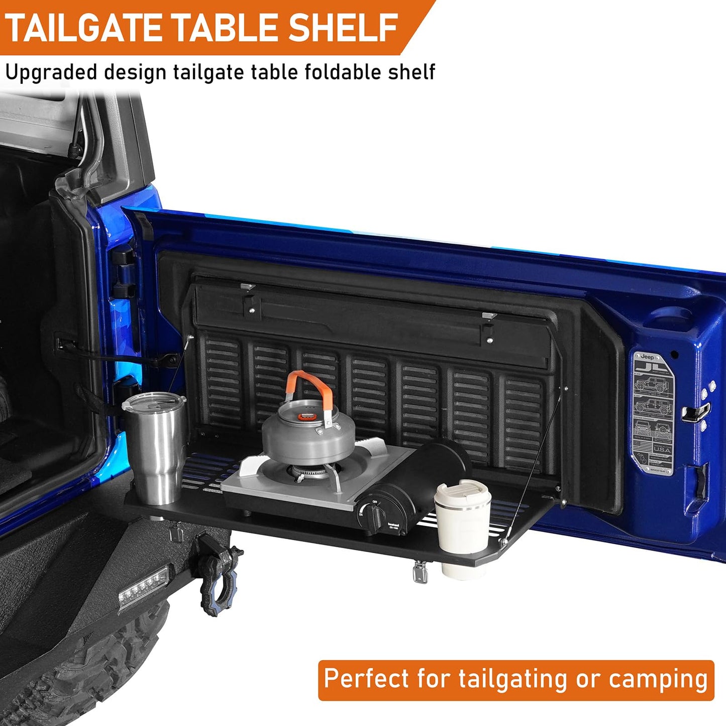 Wrangler JL Tailgate Table for Jeep JLU, Outdoor Trunk Organizer