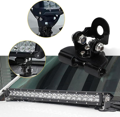 2-PCS Adjustable Hood Light Bar Brackets - Universal Ditch Light Mount for Trucks/Off-Road (Black)