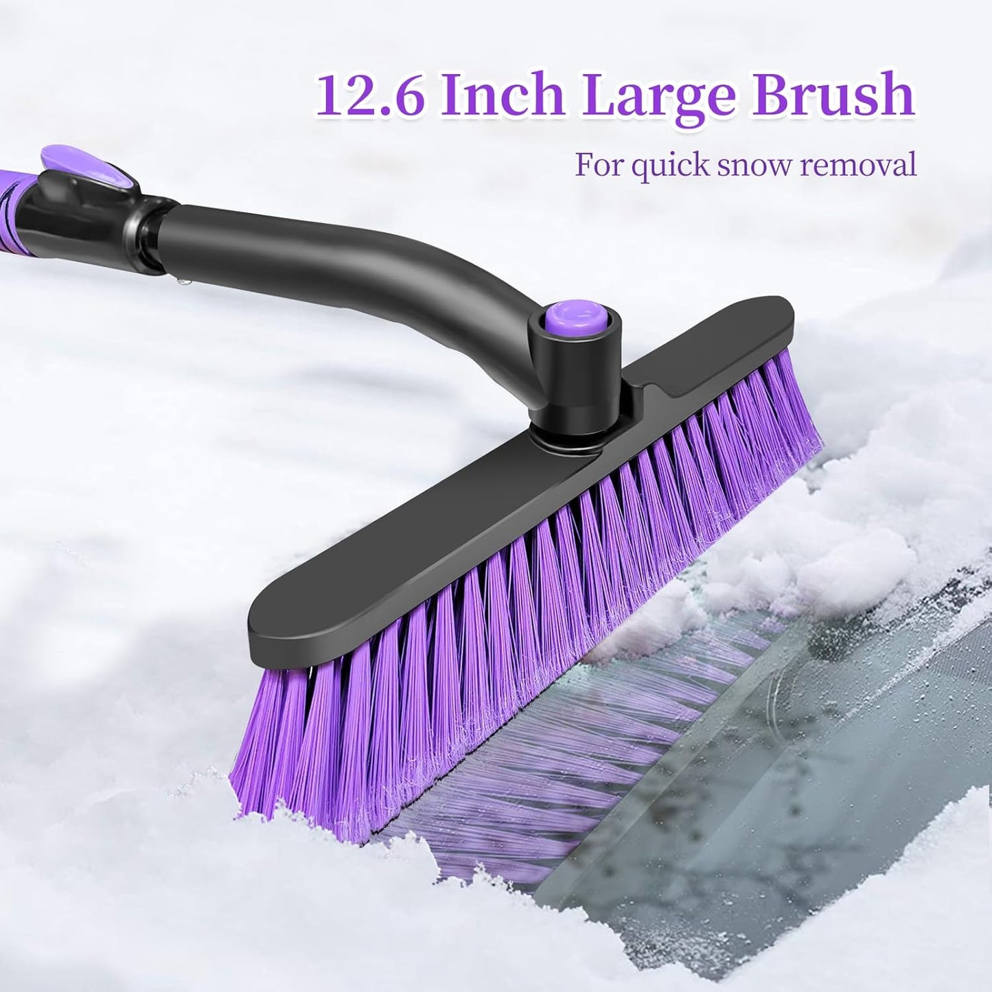 51" Extendable Heavy-Duty Snow Brush for Trucks/SUVs - Purple