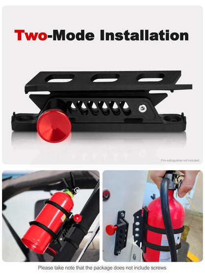 Adjustable Quick-Release Fire Extinguisher Mount for Jeep/UTV Roll Bar - Universal Fit