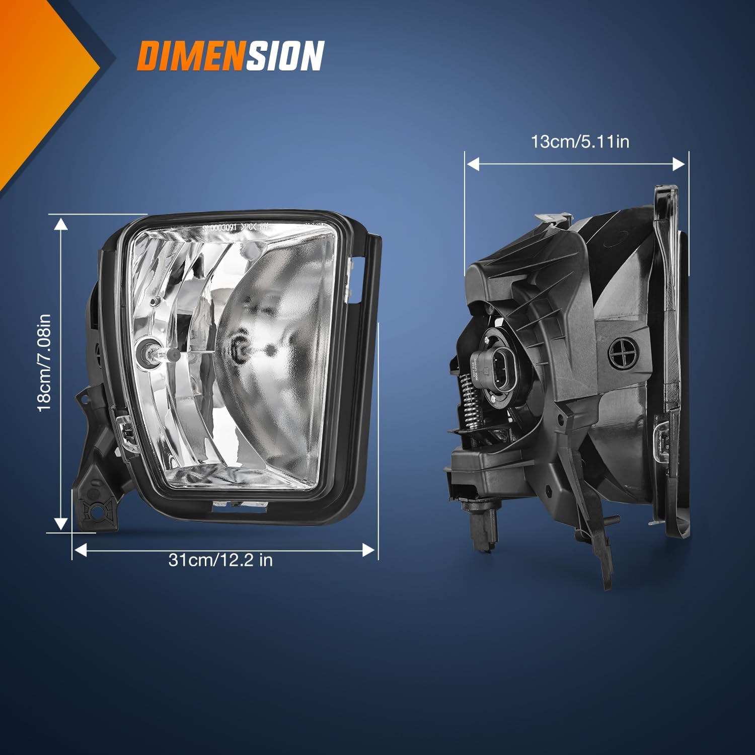 Nilight Fog Lights Assembly Compatible with 2013 2014 2015 2016 2017 2018 Dodge Ram 1500 2019-2021 RAM 1500 Classic (Not Fit for Rebel Model) Fog Light Replacement Clear Lens, 2 Years Warranty