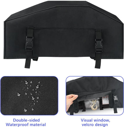 Heavy Duty UV Winch Cover for up to 12000 lb Electric Winches (Black)