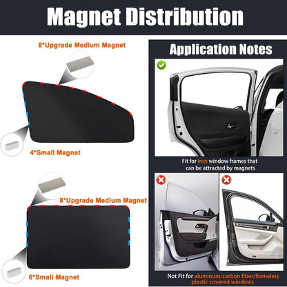 Magnetic Car Window Sunshades for Dodge Caravan UV Protection