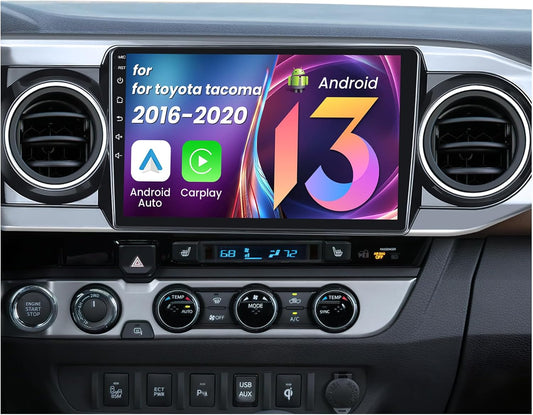 Car Radio Stereo for Toyota Tacoma 2016-2020: 4Core + 64G 10.1" 1280x800 HD Touchscreen Replacement with Backup Camera Wireless Carplay Android Auto Mirror Link GPS Bluetooth FM SWC