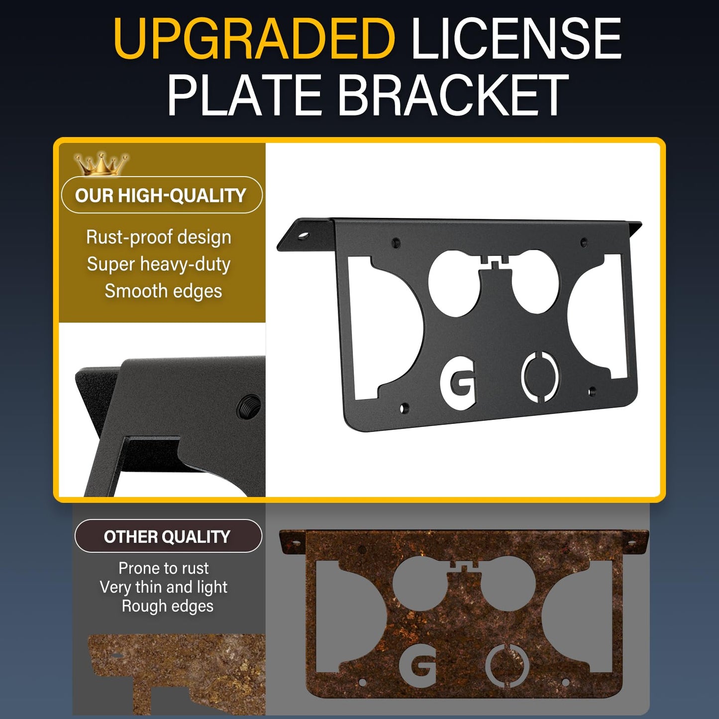 Bronco Front License Plate Mount for Modular Bumper