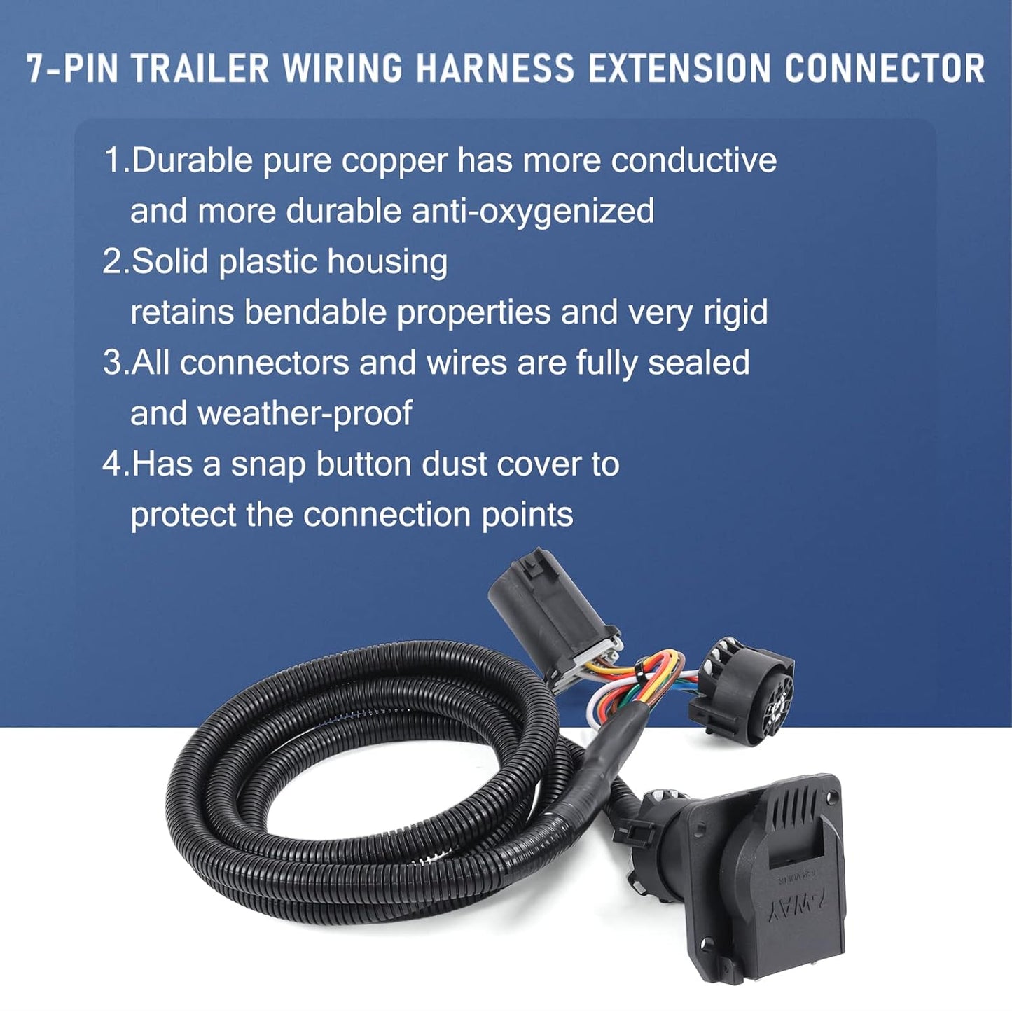 7-Pin Truck Bed Trailer Harness for Gooseneck/5th Wheel - Chevy/Dodge/Ford/GM
