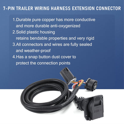 7-Pin Truck Bed Trailer Harness for Gooseneck/5th Wheel - Chevy/Dodge/Ford/GM
