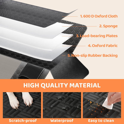 400 lb Hard-Bottom Dog Hammock - 51" Waterproof Scratch-Proof for Compact Cars/SUVs