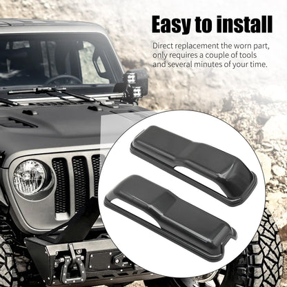 Jeep Wrangler JL JT Hood Hinge Cover Trim Kit, Black