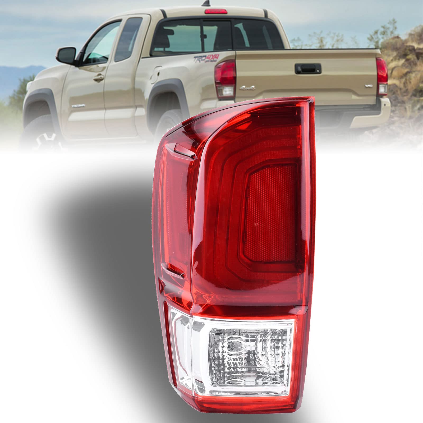 Nakuuly Tail Light Rear Lamp Compatible With 2016-2022 Toyota Tacoma Right Passenger Side Taillight Brake Signal Assembly with Bulb # ‎81550-04170