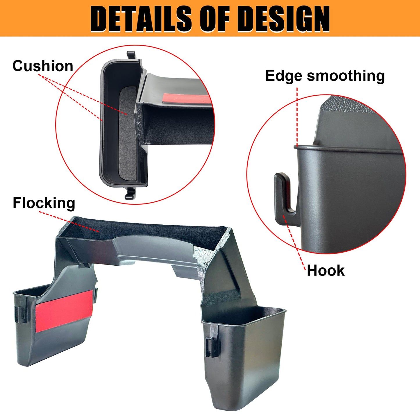 Center Console Gear Shift Organizer Tray for 2018-2026 Jeep Wrangler JL & Gladiator JT (Patent Design)