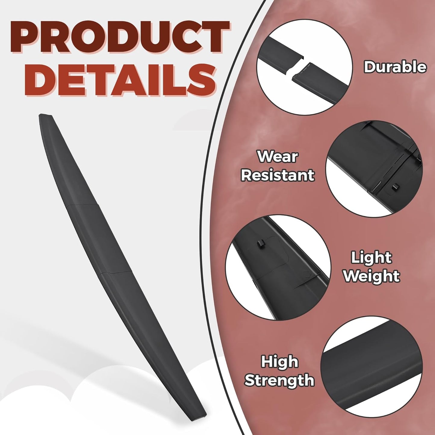 Tailgate Molding Cap Spoiler (3-PCS) for 2009-2019 Dodge Ram 1500/2500/3500 Classic - Replaces CH1909100/55372052AH