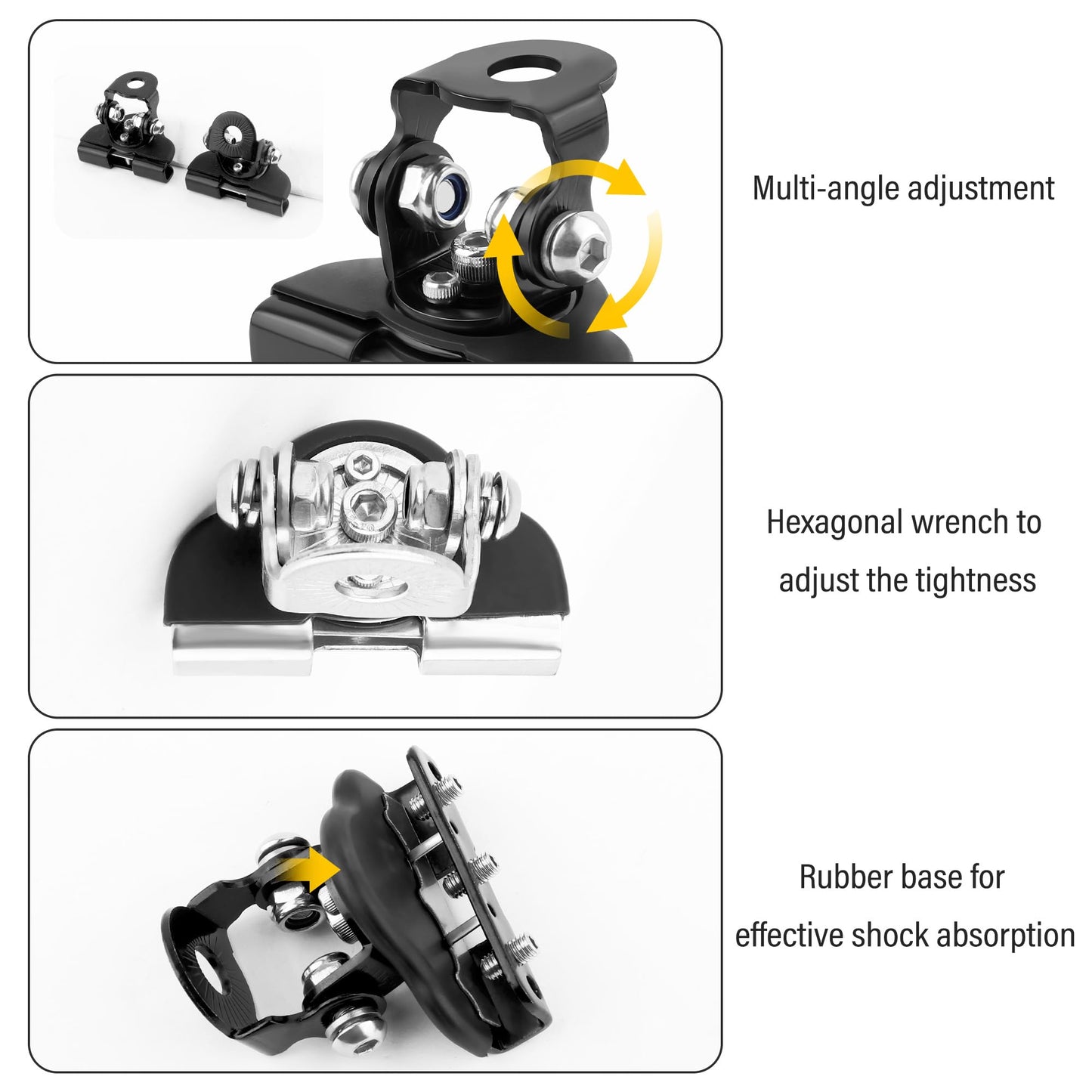 2-PCS Adjustable LED Light Bar Brackets for Hood/Grill - Universal for Car/Truck/SUV (Black)