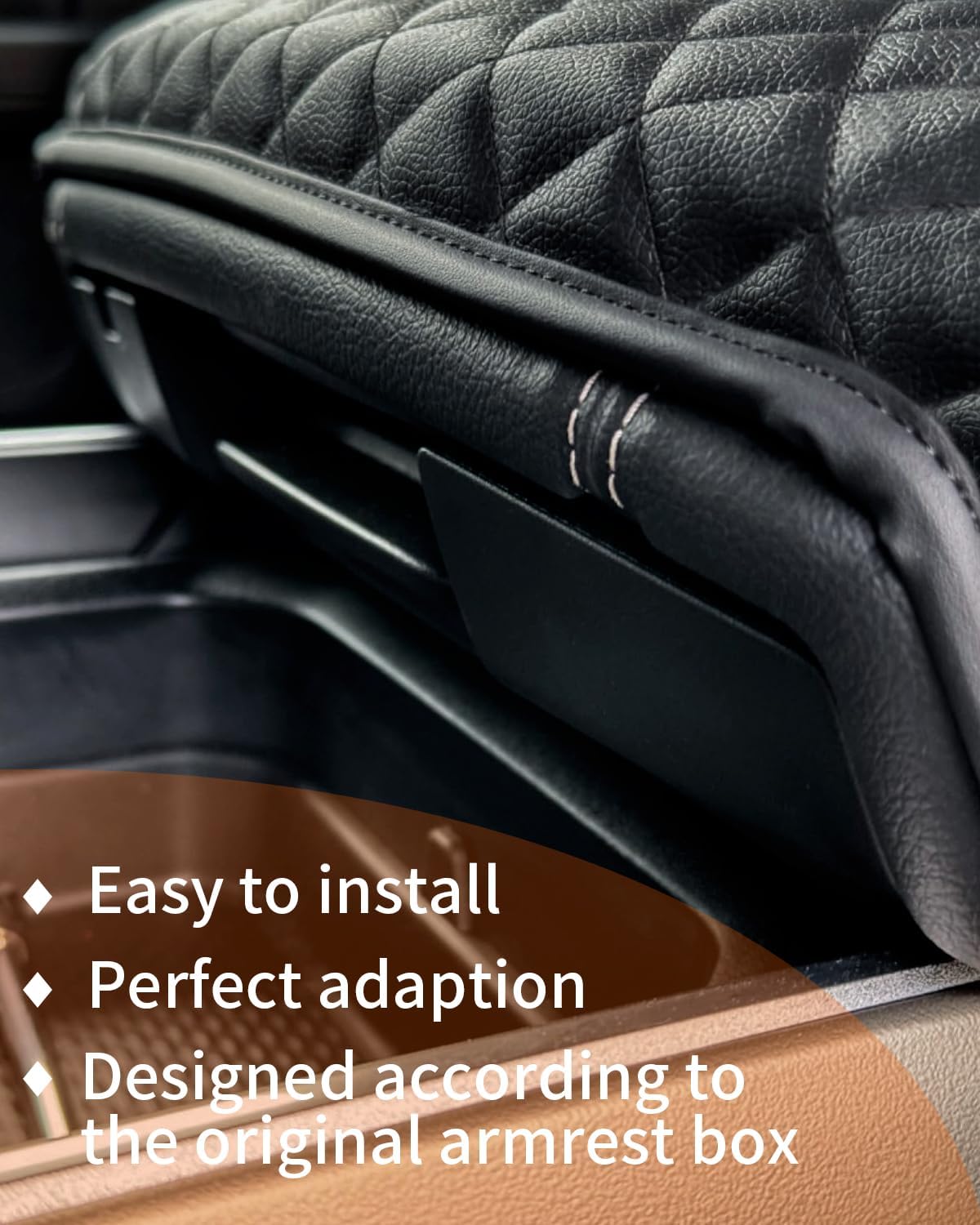 PU Leather Center Console Cover for 2019-2026 Ram 1500 (5th Gen) - Armrest Cushion Pad