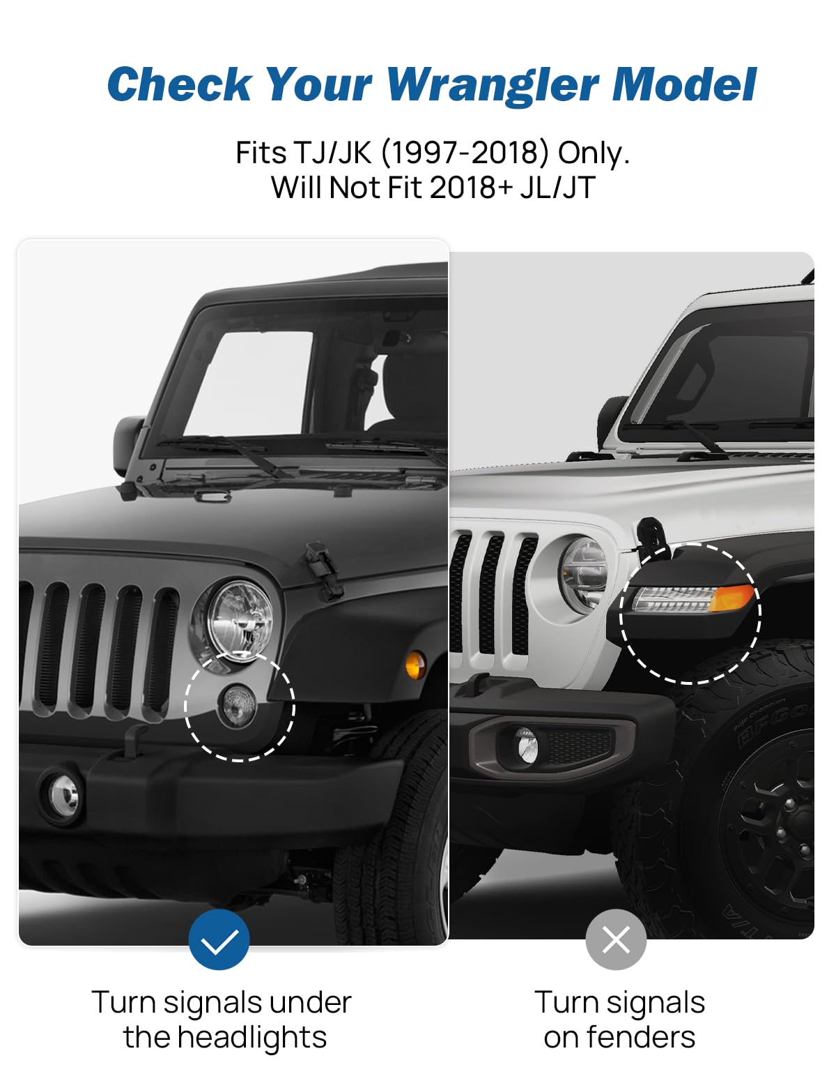 Upgraded Round Wrangler Mirrors, No Vibrate, Easy-Install