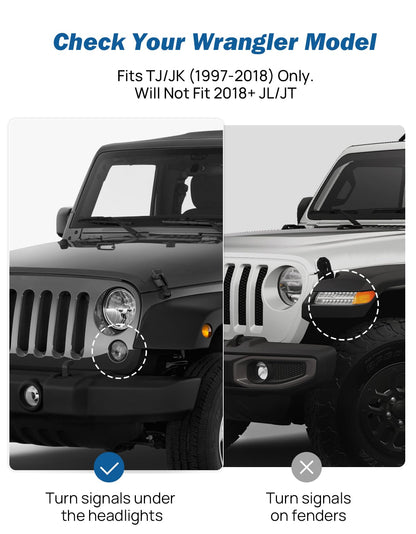 Upgraded Round Wrangler Mirrors, No Vibrate, Easy-Install