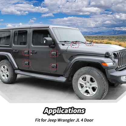 Matte Black Door Hinge Covers for Jeep Wrangler JL 4-Door