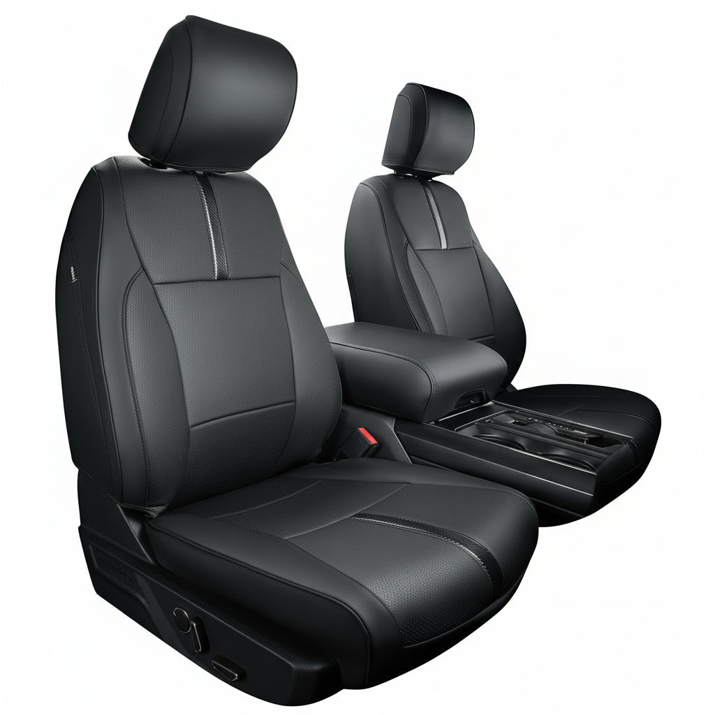 for Ford F150 Seat Covers 2021 2022 2023 2024 2025,Full Set Leather Waterproof Black Trucks Pickup Seat Covers Custom Fit for Ford F150 Accessories,Car Seat Cover for SuperCrew/CrewCab(XL,XLT)