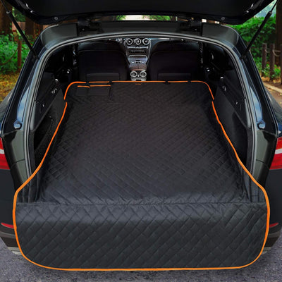 Heavy-Duty Waterproof Dog Cargo Liner - Nonslip w/Bumper Flap, Washable, Universal Large SUV Fit