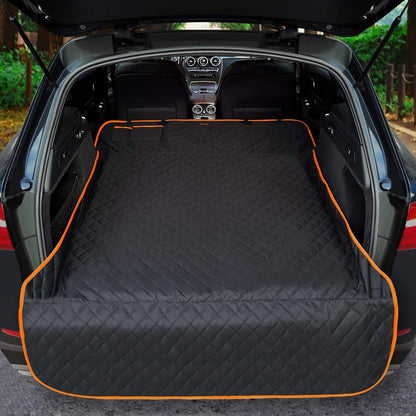 Heavy-Duty Waterproof Dog Cargo Liner - Nonslip w/Bumper Flap, Washable, Universal Large SUV Fit