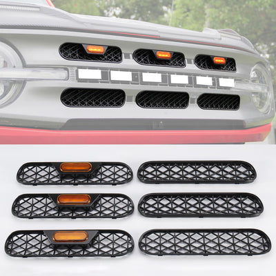 Bronco Amber Light Grill Inserts, Waterproof