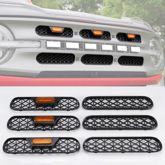 Bronco Amber Light Grill Inserts, Waterproof