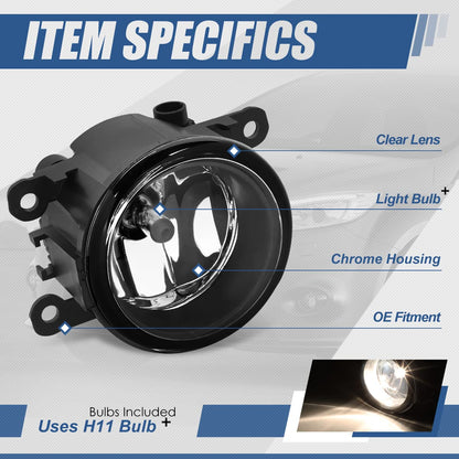 Halogen Fog Lights for Ford Lincoln, Driver & Passenger Side