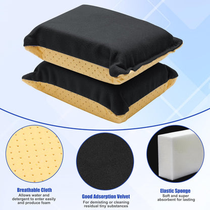 2-PCS Absorbent Window Defogger Sponge - Fast Glass Cleaner (Yellow+Black)