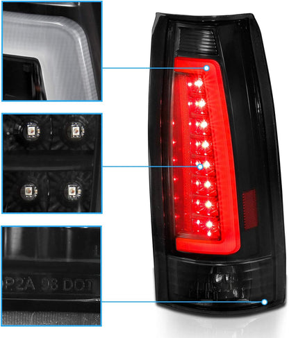 C-Type LED Tube Tail Lights Set For 1988-1999 Chevy GMC