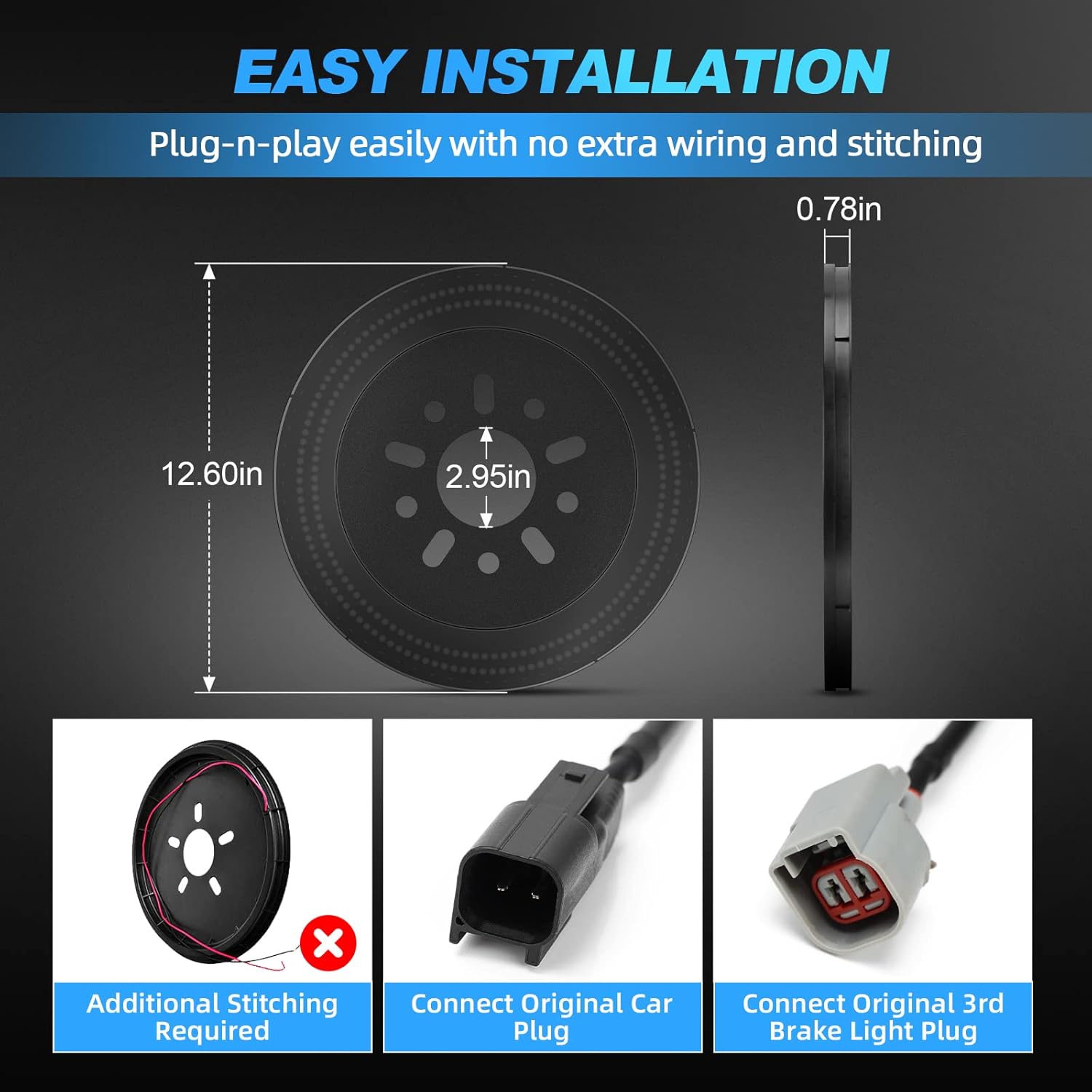 3-Side Spare Tire Brake Light, 400PCs LED Wheel Light - OHMU