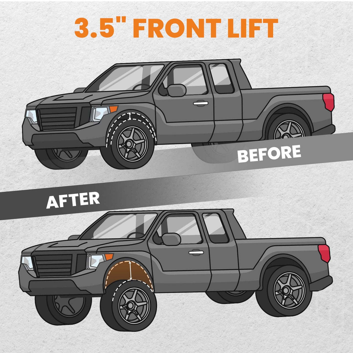 3.5" Front Leveling Kit for 1994-2013 Dodge Ram 1500/2500/3500 4WD - Coil Spacers