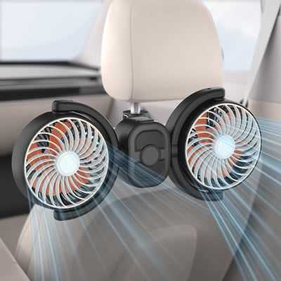Kids' Backseat Car Fan: USB, 3 Speeds, 360° Rotatable Cooler